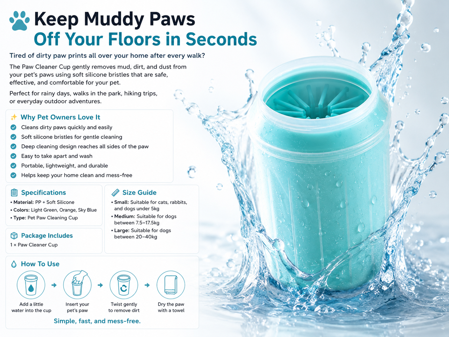 MudFree Paw Cleaner Cup Kit