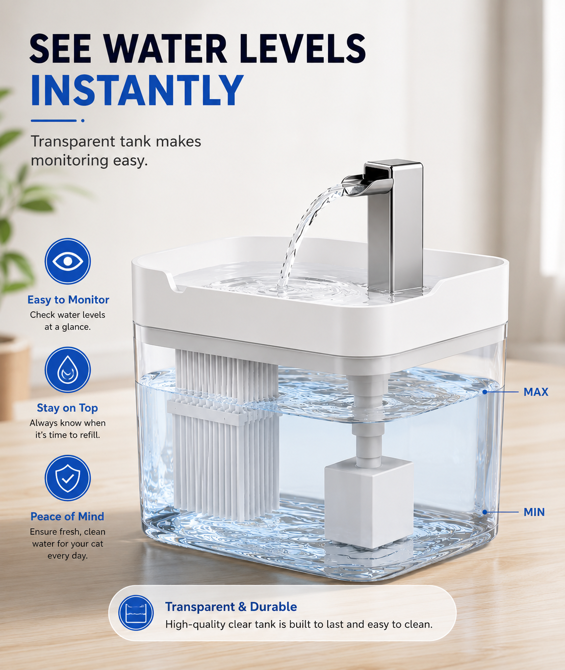 Smart Cat Water Fountain with Filter