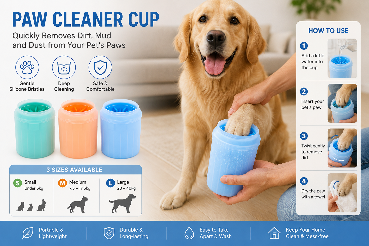 MudFree Paw Cleaner Cup Kit
